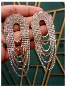 Sparkling Rhinestone Dangle Earrings &amp; Necklace Se