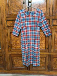 Plaid kurti dress