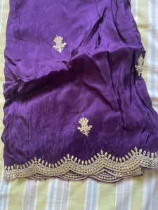 Purple Embroidered Ethnic Skirt