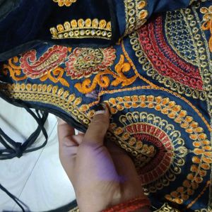 Embroidered Velvet Blouse