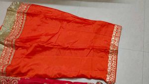 Orange &amp; Red Lehenga Choli Set