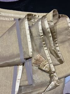 Elegant Golden Saree with Embellishments