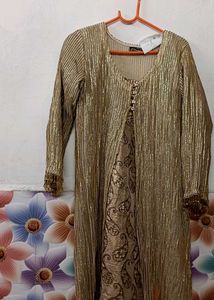 designer dress Elegant Gold Kurta Set with Paisley