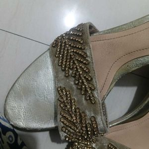 Elegant Embellished Slip-On Heels