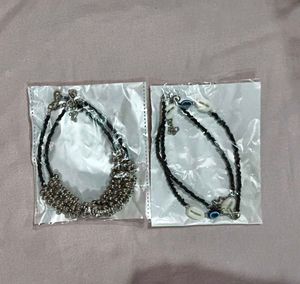Boho Beaded Anklets (Set of 2)