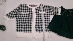 Very Cute N Beautiful Cardigan With Skort