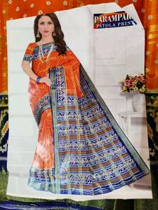 Designer Patola printed Bandhani saree