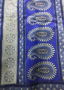 Blue Paisley Saree without blouse