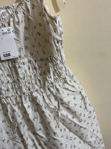 White Floral Print Mini Dress