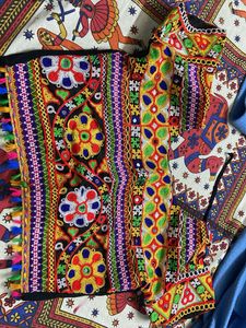 Embroidered Royal Blue &amp; black chaniya choli with