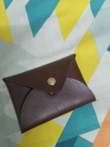 Brown Faux Leather Card Holder