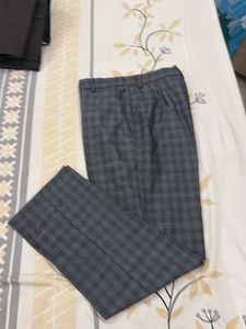 Men's Grey Checkered Trousers