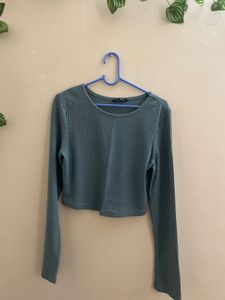 Ribbed Long Sleeve Crop Top