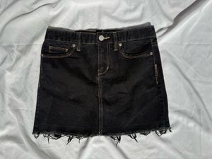 Black Denim Mini Skirt