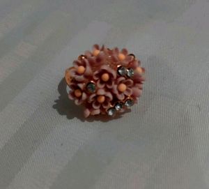 Pink Floral Ring/Golden /New /Light Weight/Trendy