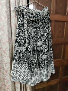Boho Elephant Print Wrap Skirt