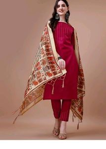 Combo Kalini Red Kurta And Silk Suit