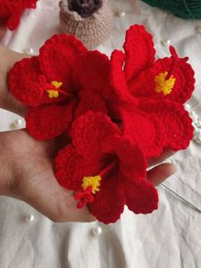 Handmade Crochet Hibiscus Flowers