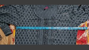 Embroidered Grey Kurta