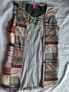 Patchwork Print Sleeveless Vest Top