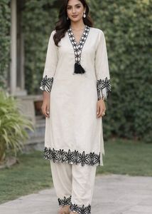 Elegant Embroidered Kurta with Pants
