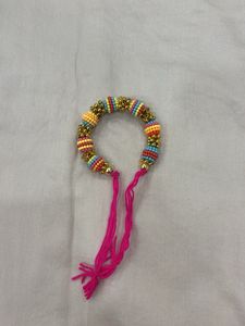 Boho Beaded Bracelet with Tassels