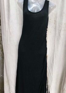 Chic Black Ruched Maxi Dress
