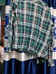 Green Plaid Button-Up Shirt