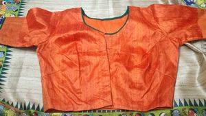 patli pallu Handpainted Silk Saree with Blouse
