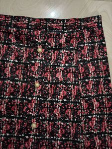 Chic Plaid Mini Skirt,size (M), 30