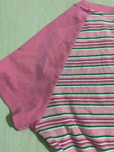 Cute Pink Striped Cropped Top