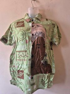 African Print Button-Up Shirt