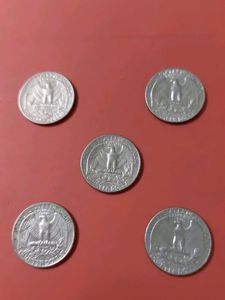 5 Antique 1974-1986 USA Washington Quarter Dollar