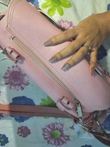 Cute Pink Satchel Bag with Charms