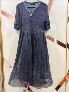 Sparkling V-Neck Midi Dress