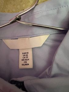 Light Blue Embellished Button Down Shirt