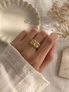 Chunky Abstract Gold Toned Statement Ring