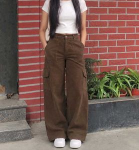 Brown Corduroy Cargo Pants