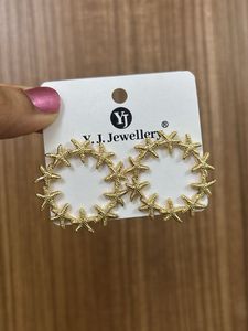Gold Starfish Hoop Earrings
