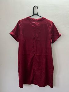 Maroon Casual Dress - 'Yes You Can'
