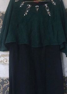 W Embroidered Woollen Kurti With Shrug