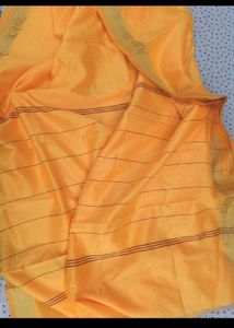 Vibrant Yellow Cotton Saree with Ornate Border