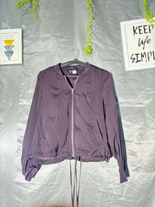 H&amp;M Purple Bomber Jacket