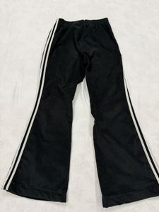 adidas wide leg trousers with backside zip