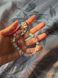 Cute Beaded Bracelet with Flower Charm