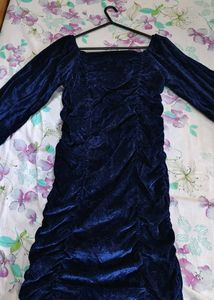Blue Velvet Mini Dress