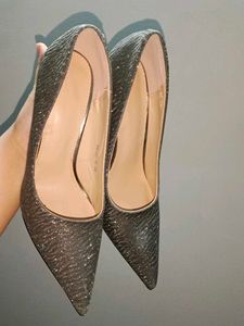 Charcoal Shimmery Pumps And Mango Stilletos