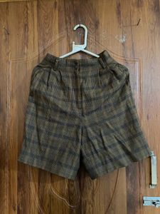 Plaid Vintage High-Waisted Shorts