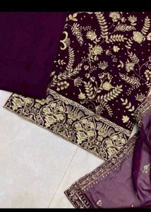 Elegant Embroidered Purple Kurta Set