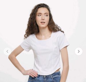 Classic White Square Neck T-Shirt
